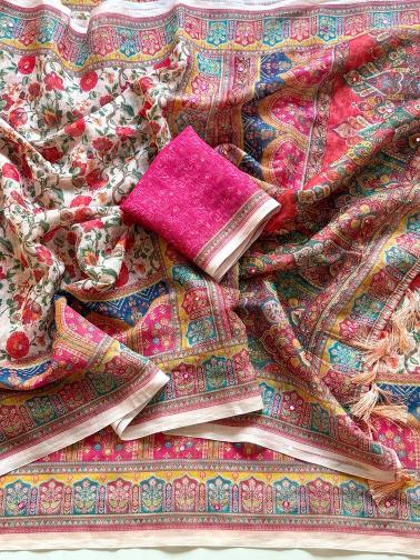 Vastrangan floral digital print best wholesale saree shops in surat